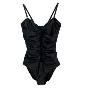 Smismivo Black One-Piece Ruched Swimsuit Size Large NWT